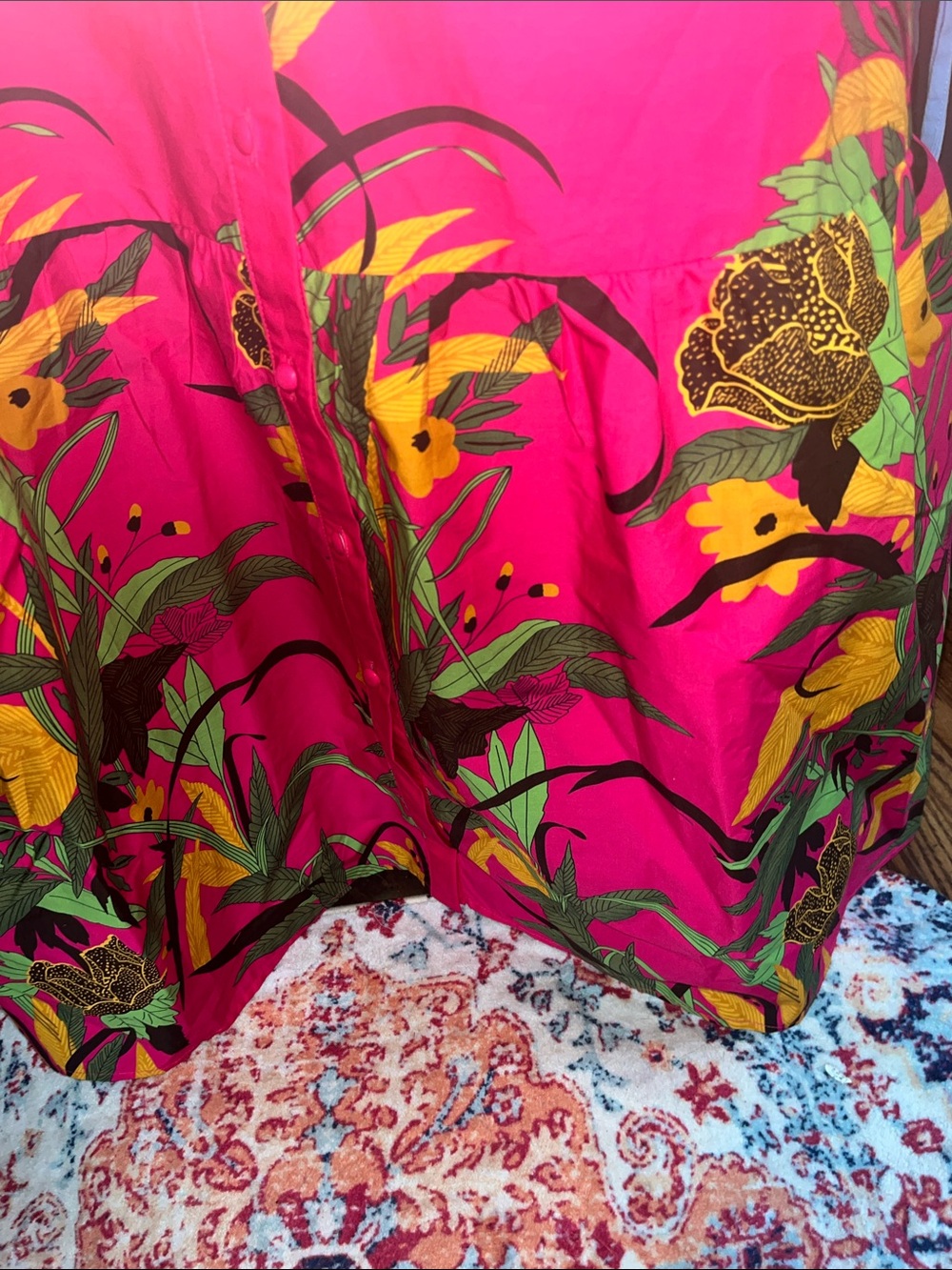 BeaYou NYC and Dress Well!! Pink Maxi with floral ruffle hem boarder.Ruffle at n - Picture 4 of 7